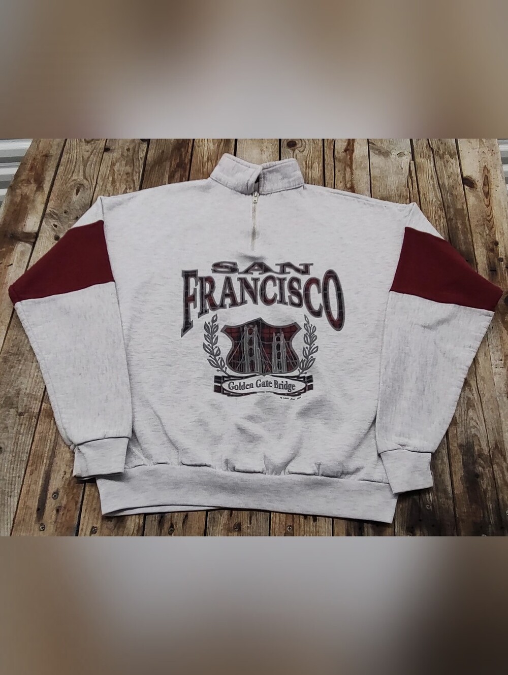 vintage 90's San Francisco Golden Gate Bridge quarter zip sweatshirt